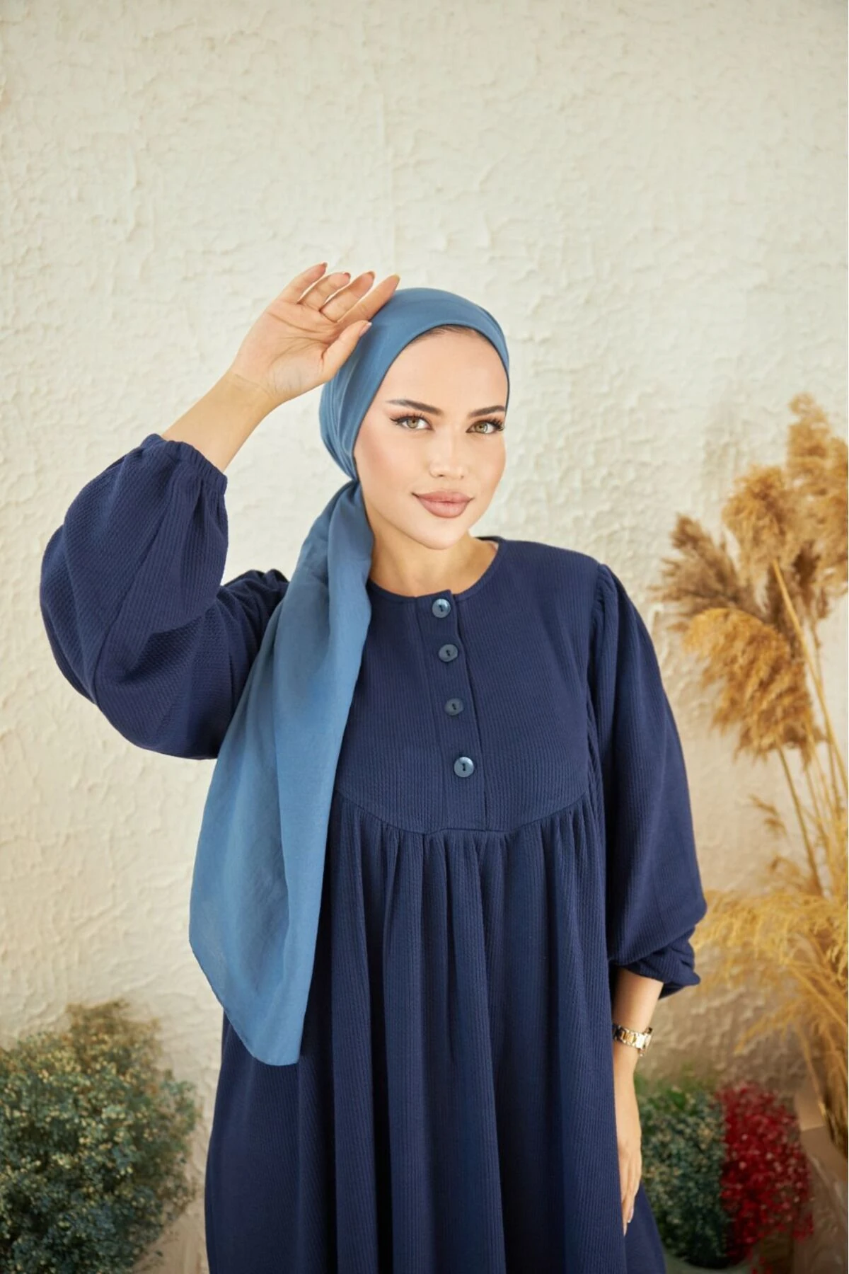 Ankanoor Indigo Örme Tesettür Elbise Anka250101