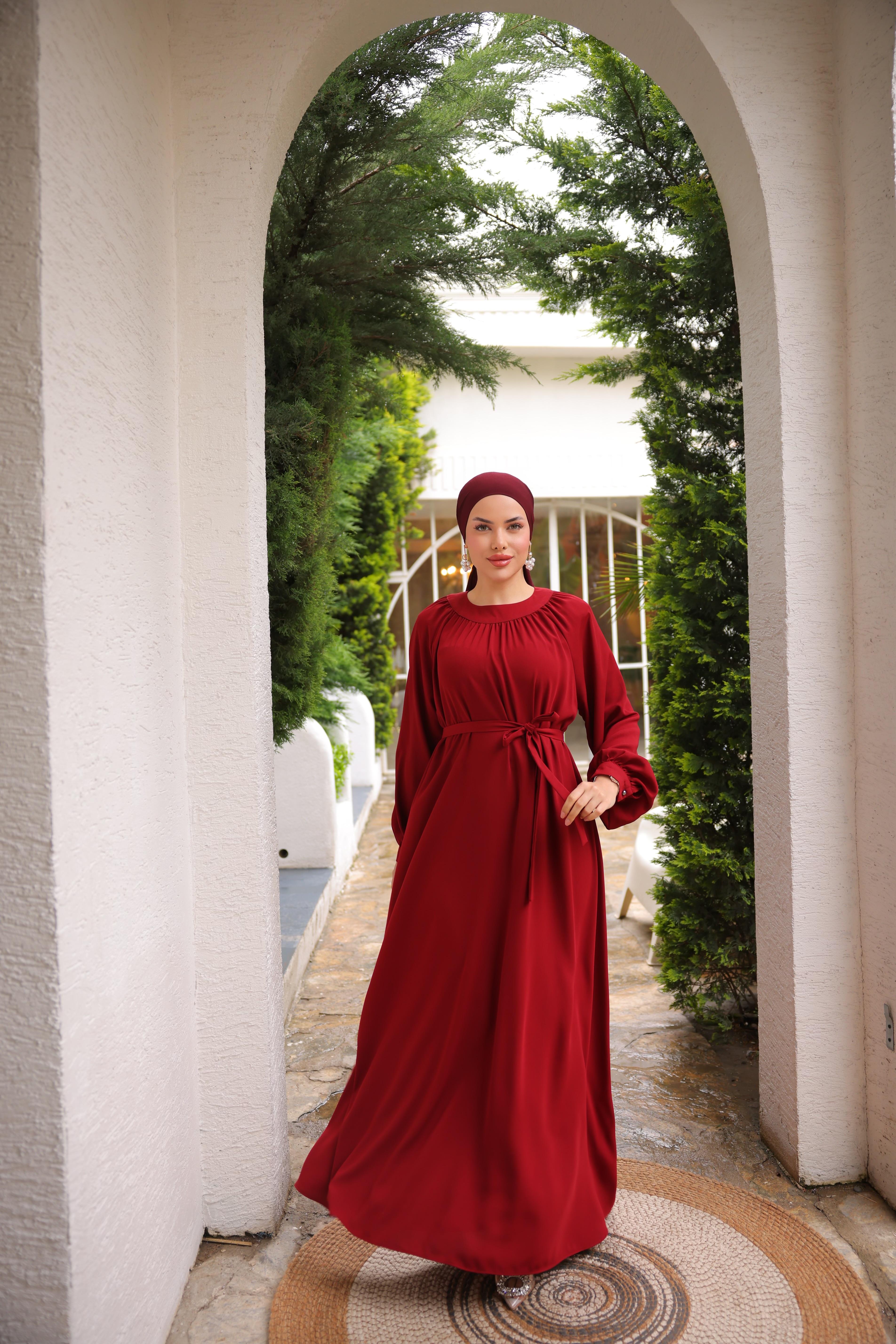 Ankanoor Reglan Kollu Büzgü Yaka Elbise Anka255089