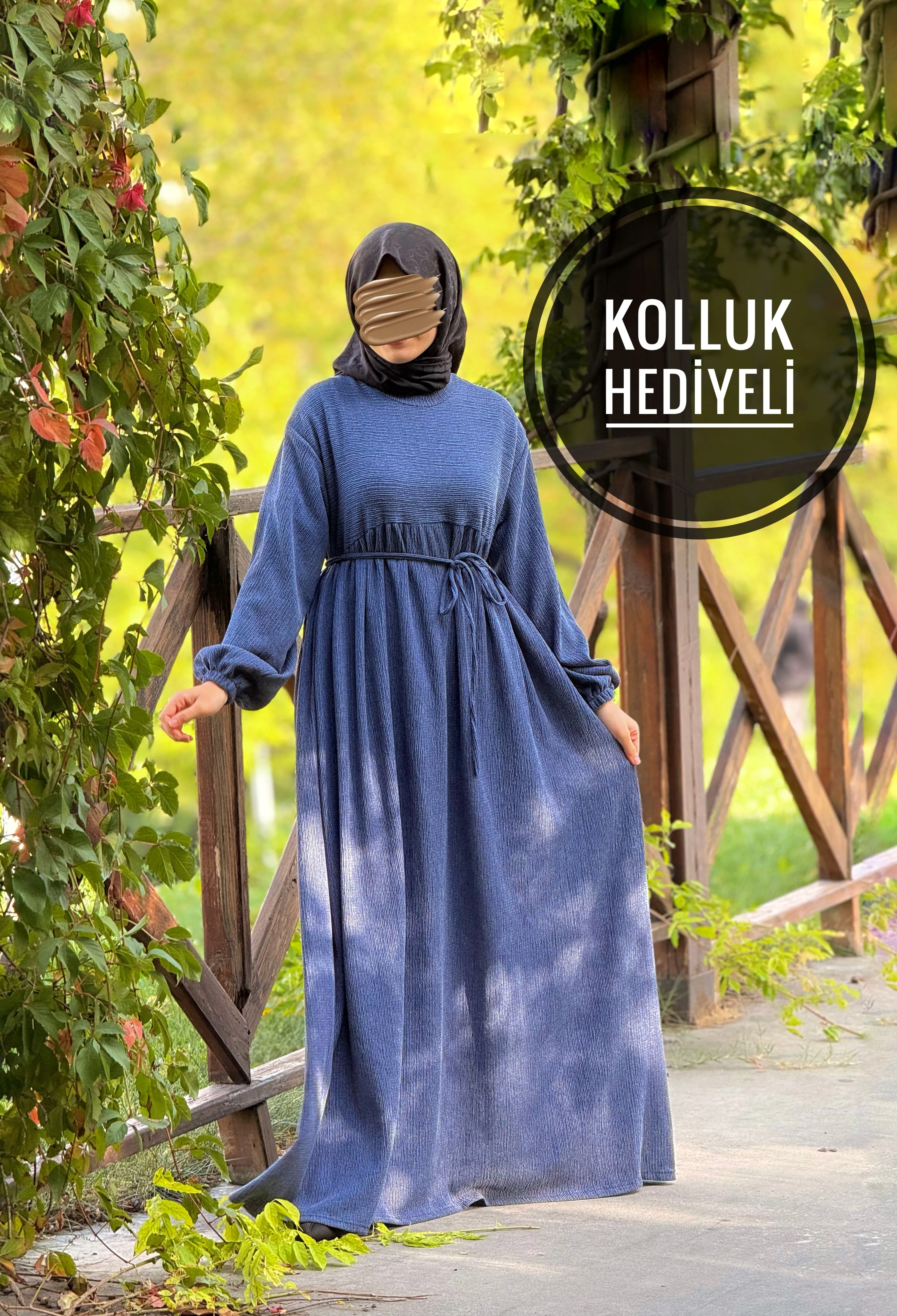 Ankanoor Robalı Oversize Örme Elbise ANKA255110 - laci̇vert