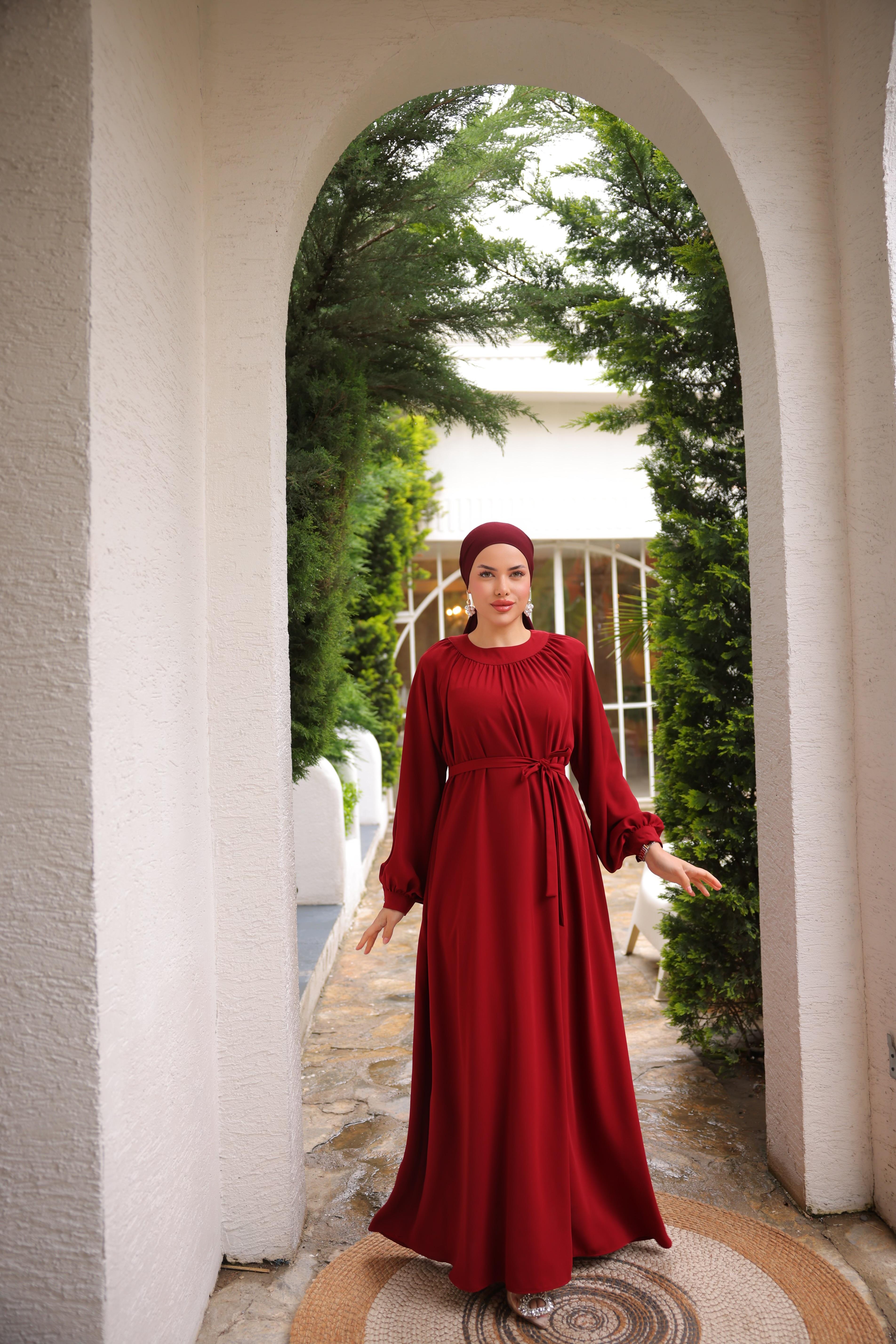 Ankanoor Reglan Kollu Büzgü Yaka Elbise Anka255089