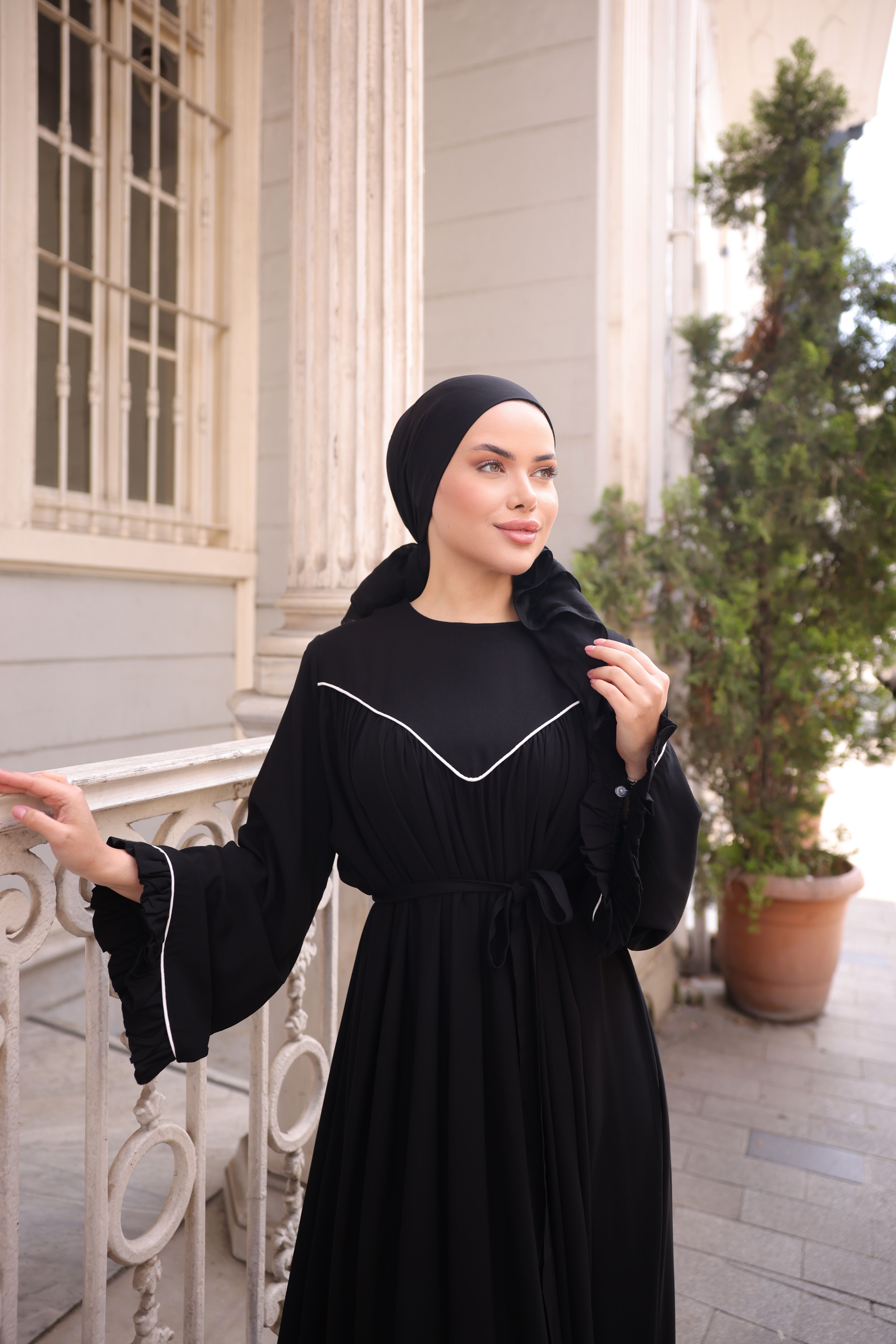 Ankanoor V Robalı Biyeli Belmando Elbise Anka255097