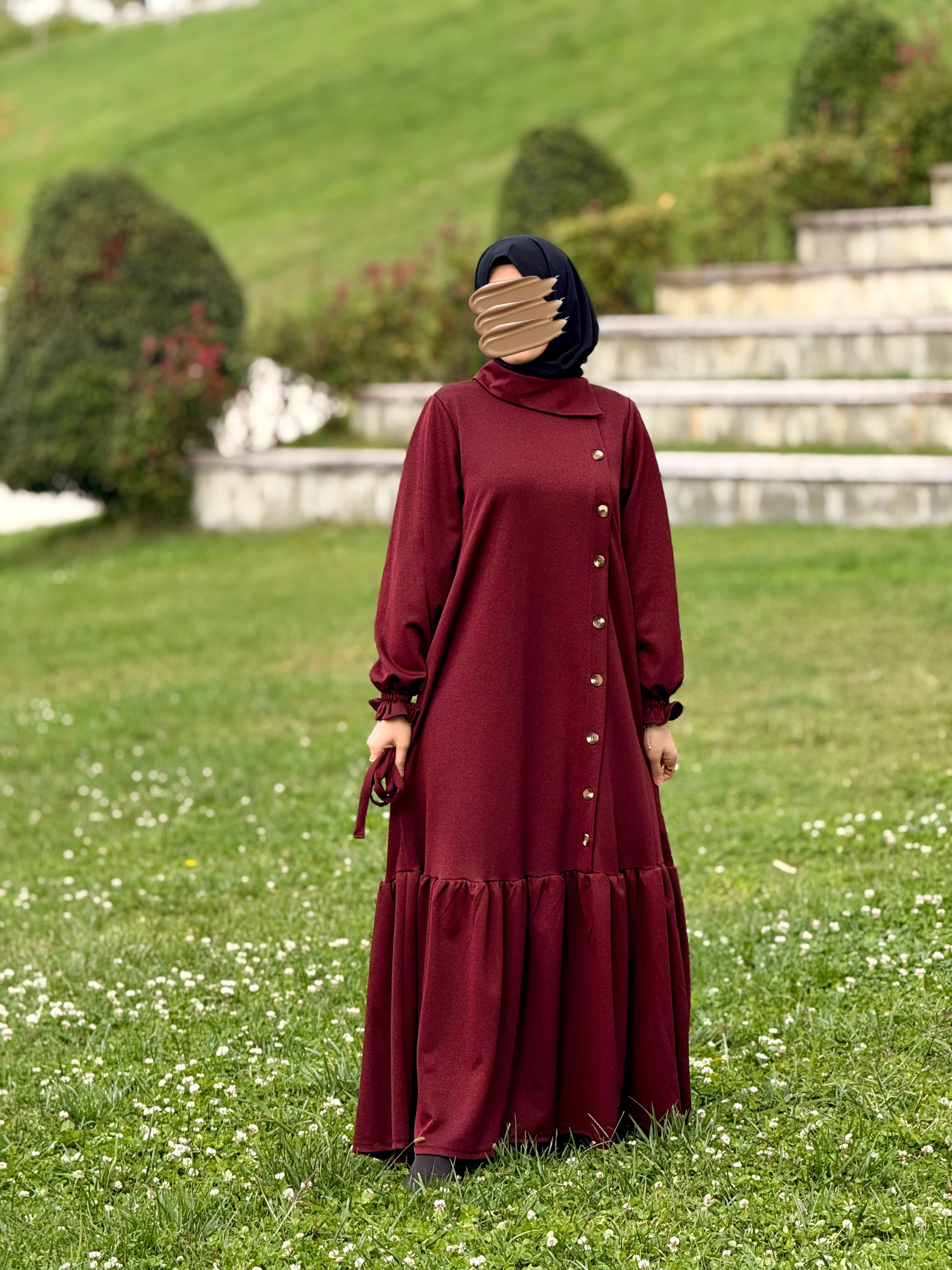 Ankanoor Anvelop Yandan Düğmeli Örme Elbise ANKA255113