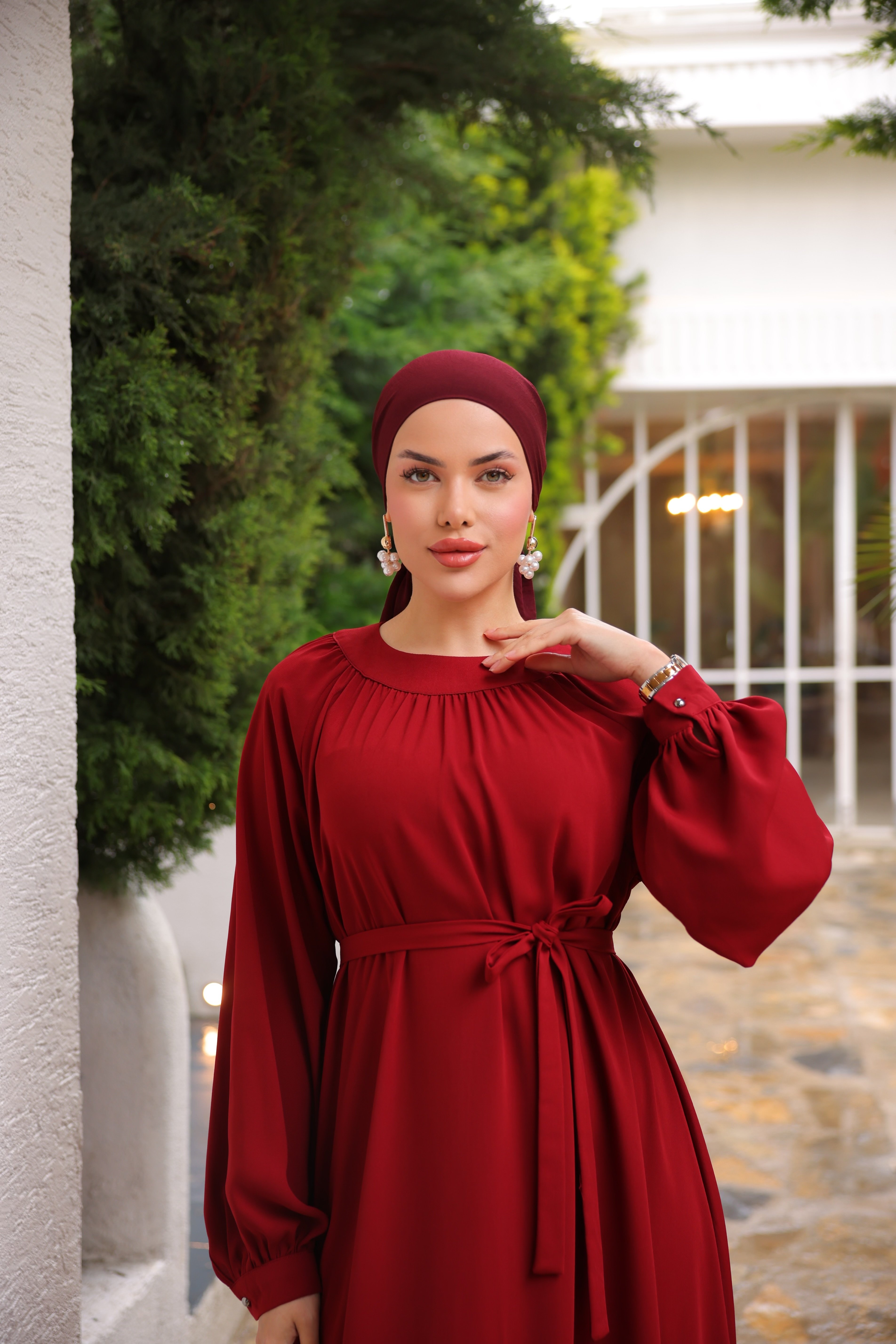 Ankanoor Reglan Kollu Büzgü Yaka Elbise Anka255089