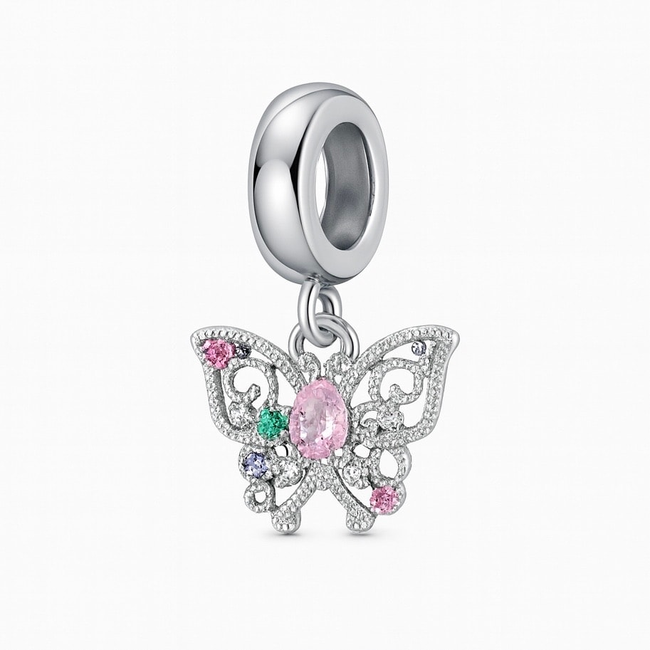Zirkon Taşlı Kelebek Charm