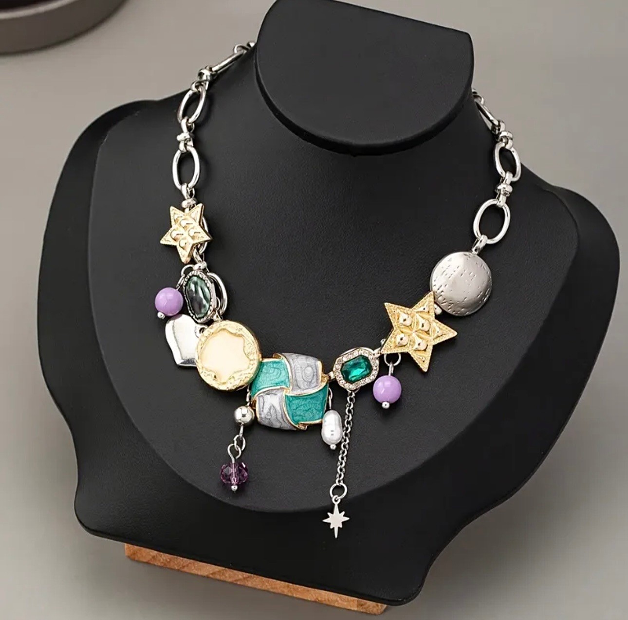 Y2k Çoklu Charm Choker Kolye