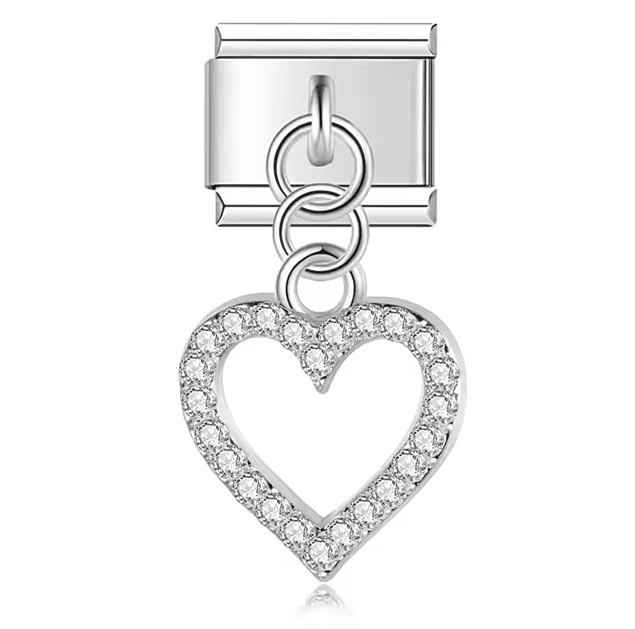Zirkon Taşlı Kalp İtalyan Charm