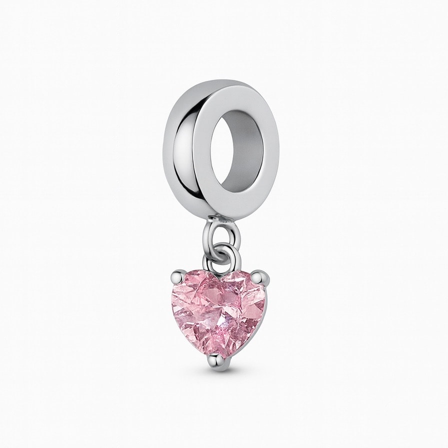 Mini Pembe Kalpli Charm