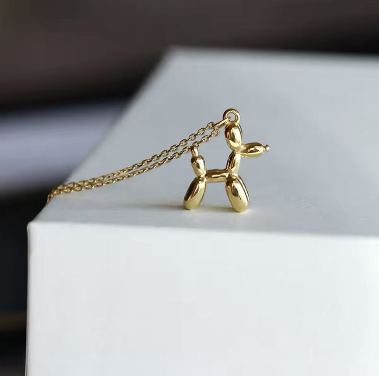 Minimal Balon Köpek Çelik Kolye