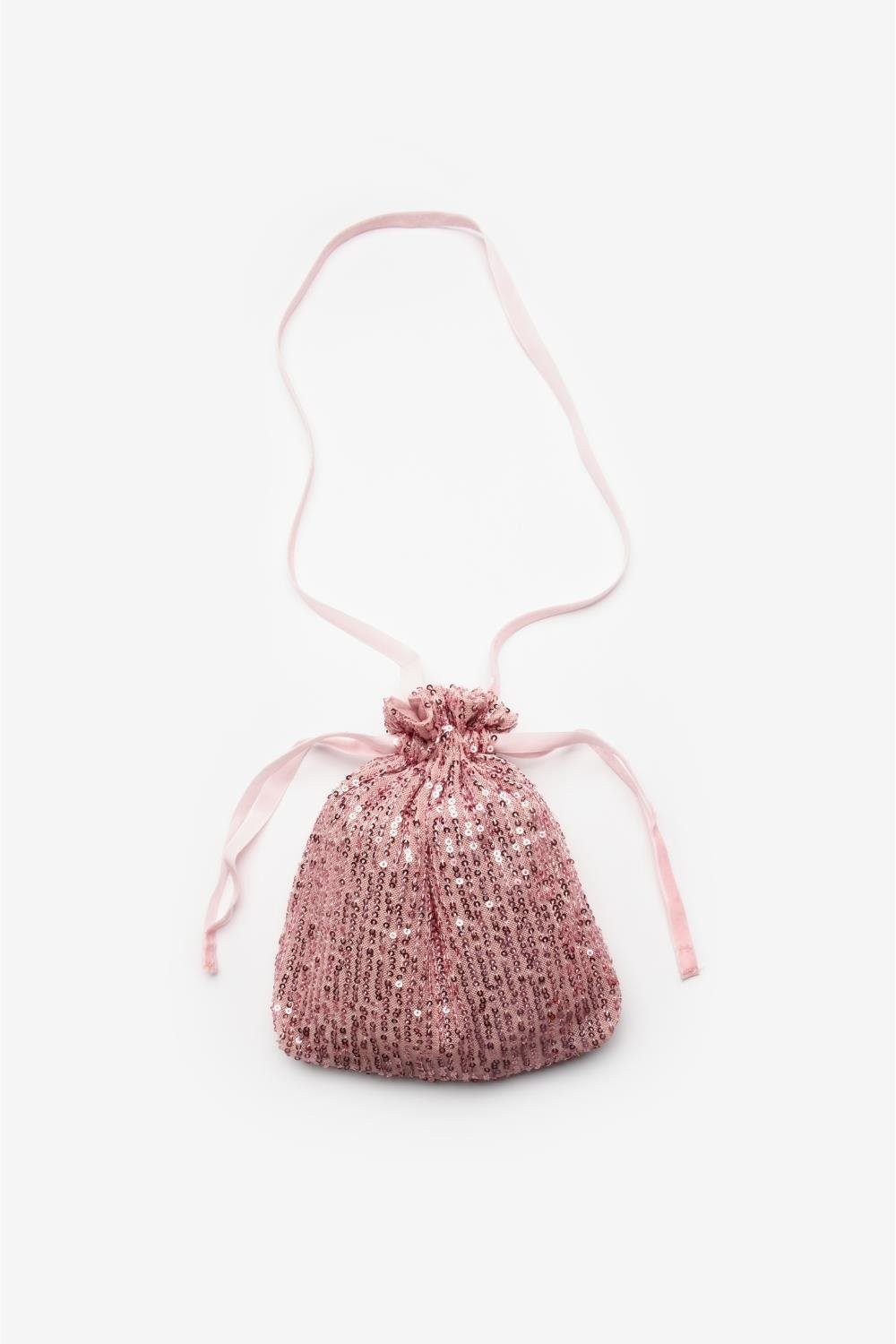 Pembe Sıralı Pullu Kız Çocuk Çanta image