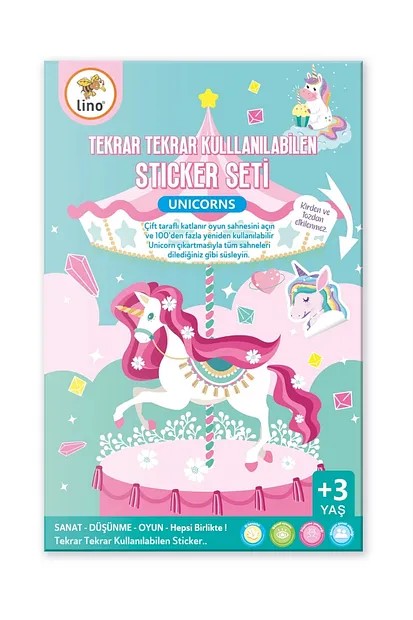 Unicorn tekrar kullanıbilen stıcker seti image
