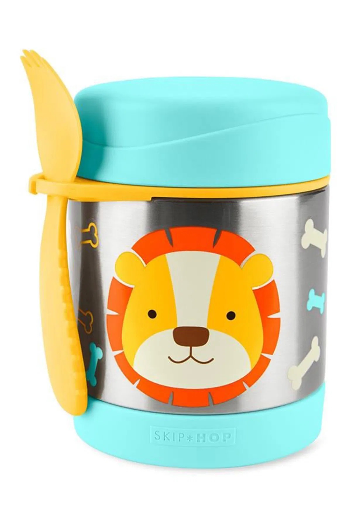 Skip Hop Paslanmaz Çelik Mama Saklama Termosu Seti - Aslan