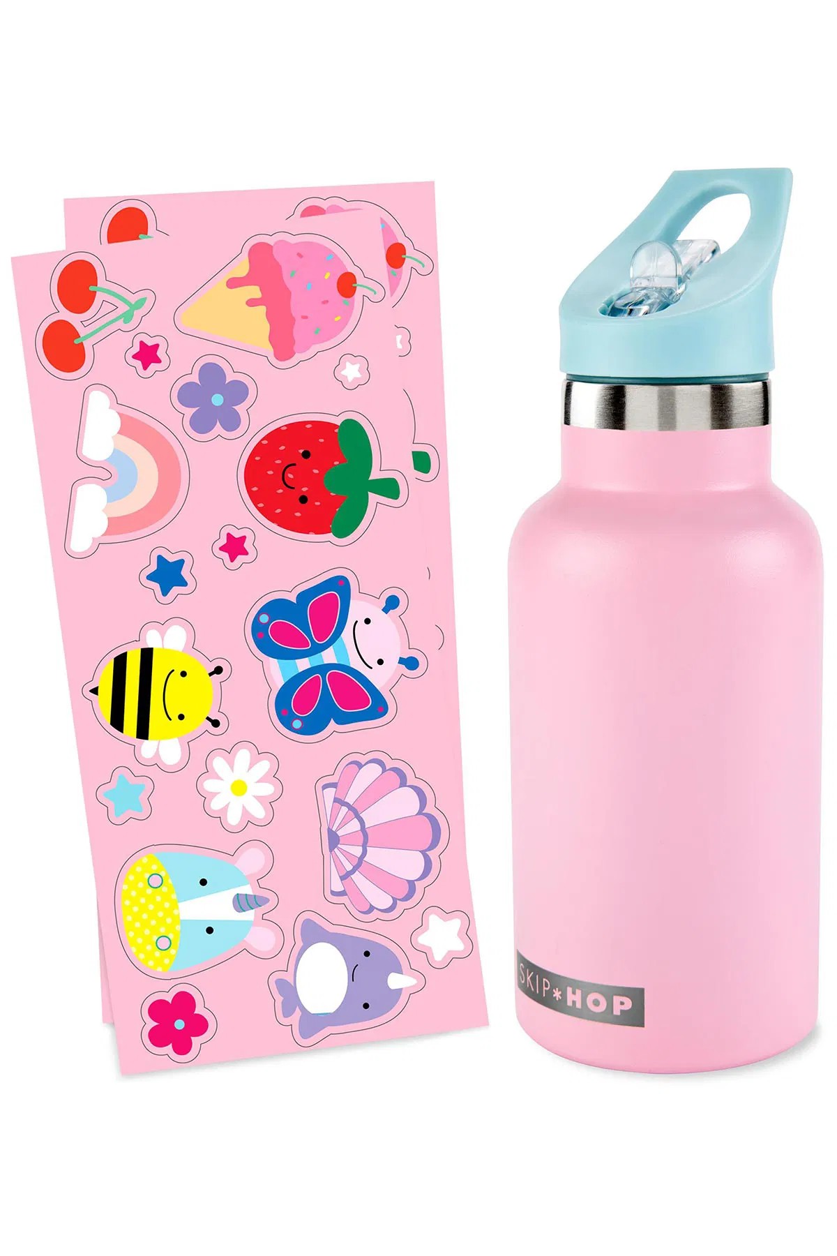 Skip Hop Spark Style Paslanmaz Çelik Suluk Pembe image