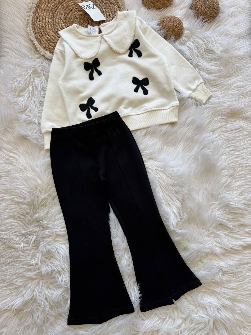 ZARA FİYONK APLİKELİ BEBE YAKA İSPANYOL PAÇA TAYTLI TAKIM image