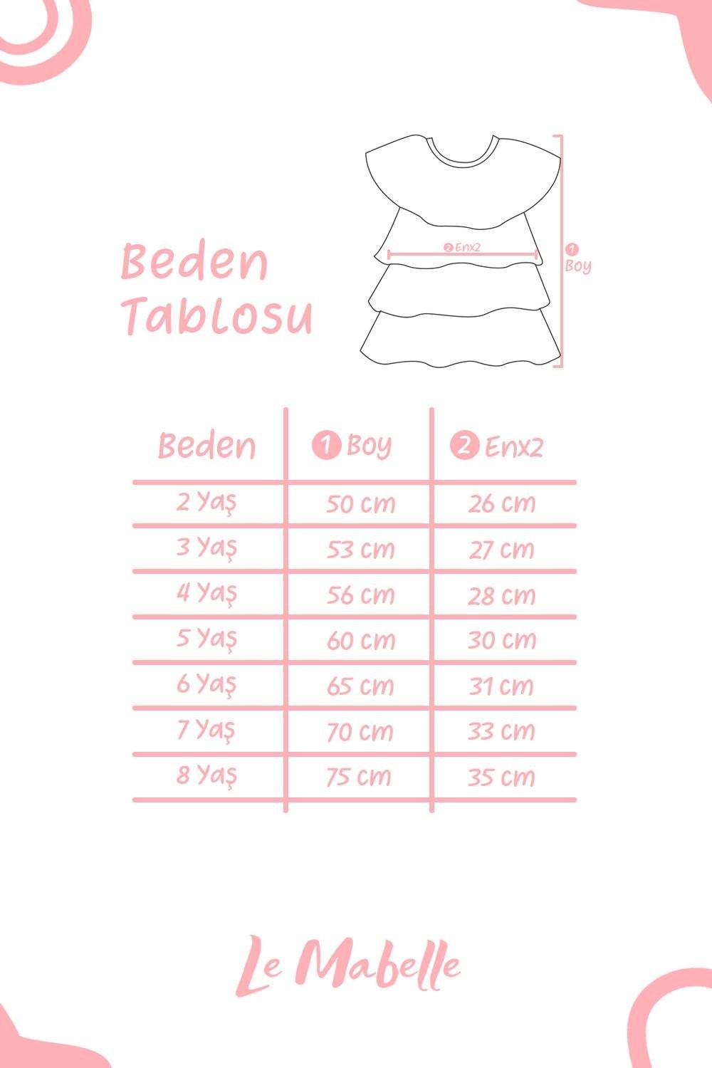 Pudra Yıldız Baskılı Katlı Tül Kız Çocuk Elbise - Estela