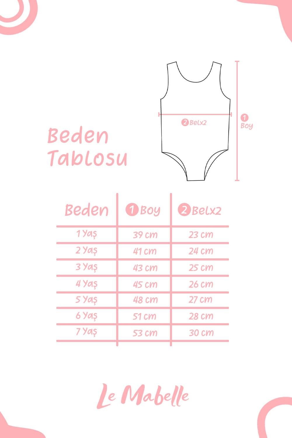 Pembe Elma Desenli Kız Çocuk Mayo