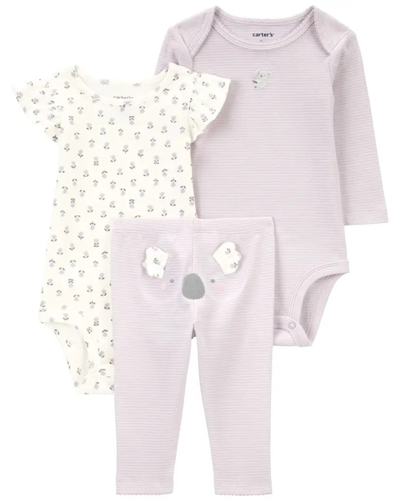 Kız Bebek Body Pantolon Set 3'lü Paket Carter's image