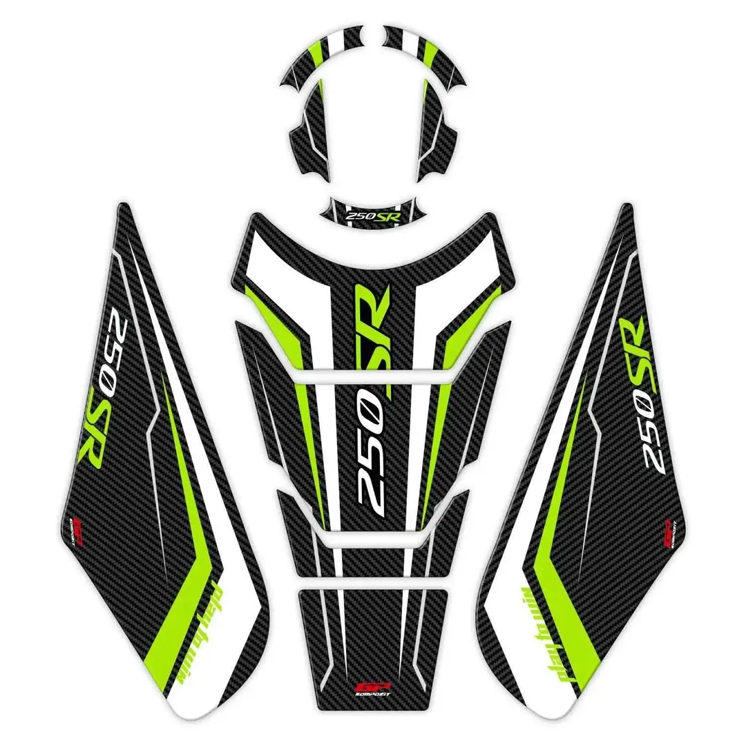 GP Kompozit CF Moto 250 SR 2020-2023 Uyumlu Tank Pad Seti Sarı