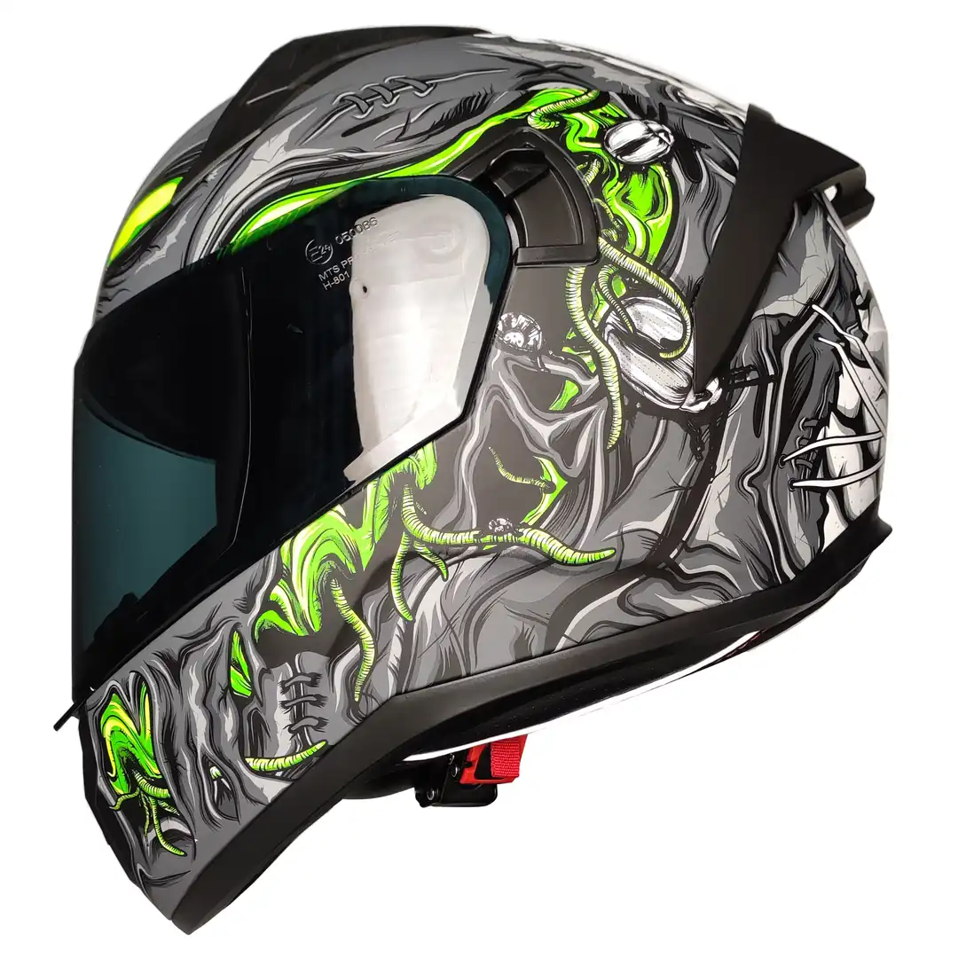 Mts Pro Helmets M-801 Snake Full Face Motosiklet Kaskı - Zombies White