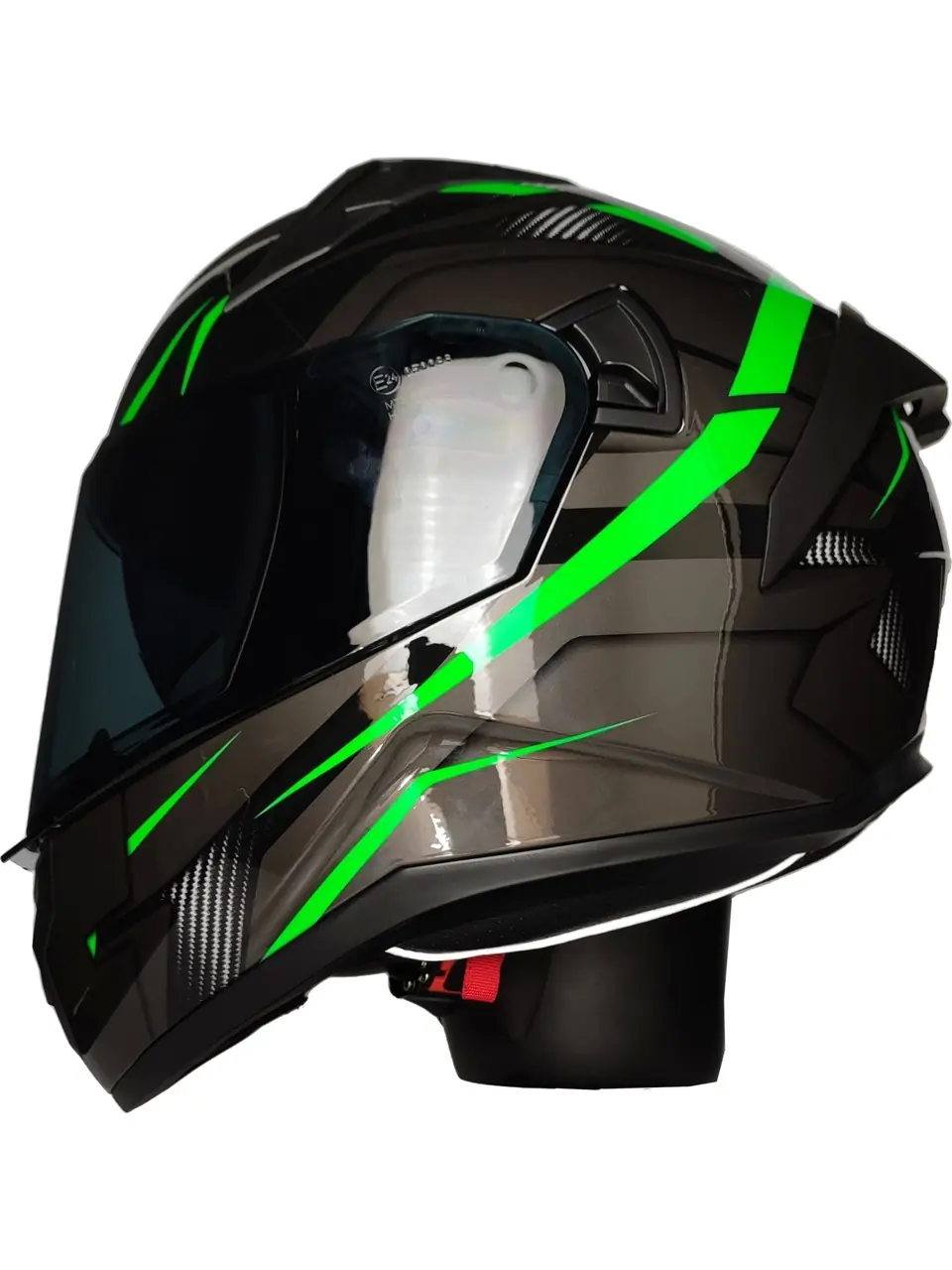 Mts Pro Helmets M-801 Snake Full Face Motosiklet Kaskı - Lead Green