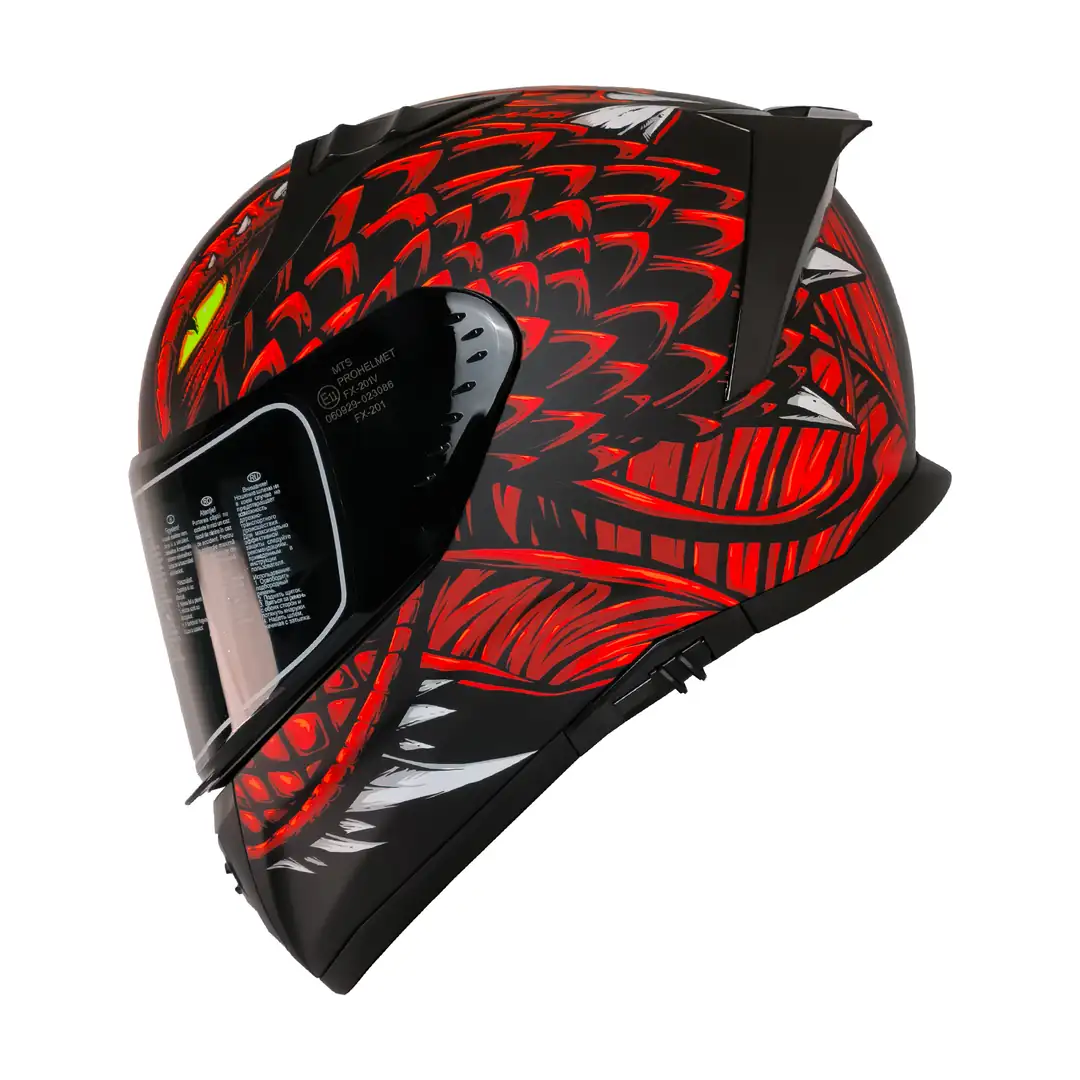 Mts Pro Helmets M-801 Snake Full Face Motosiklet Kaskı - Draglac Red