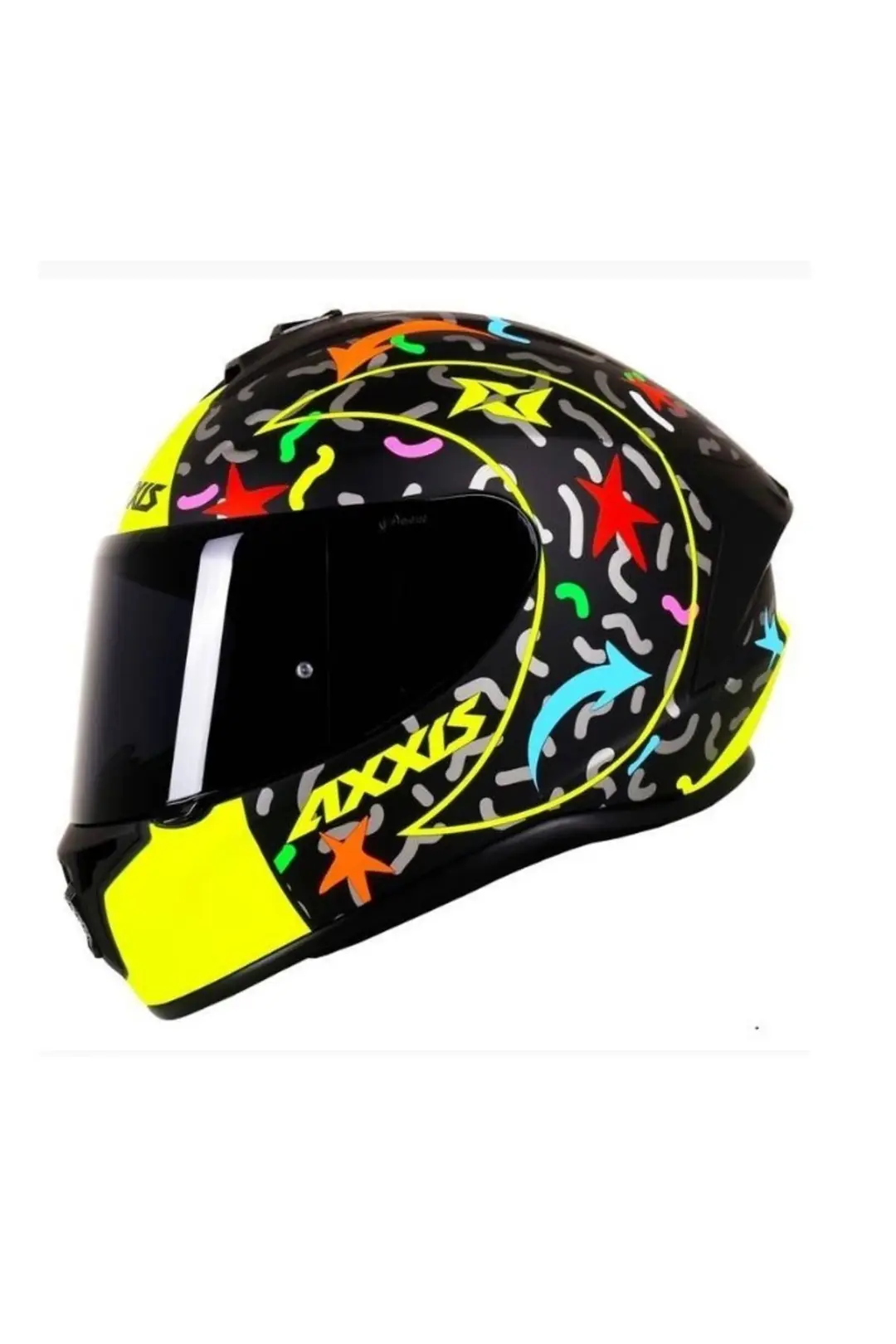 Axxis Draken Crazy Matt Fluor - Yellow Full Face Motosiklet Kaskı