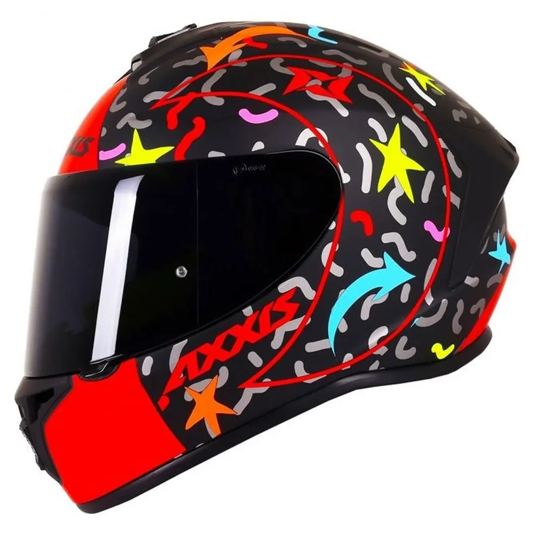 Axxis Draken Crazy Matt Red Full Face Motosiklet Kaskı