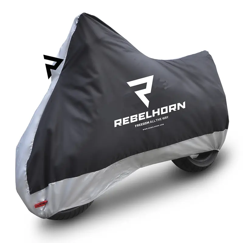 MOTORCYCLE COVER REBELHORN COVER II BLACK/SILVER