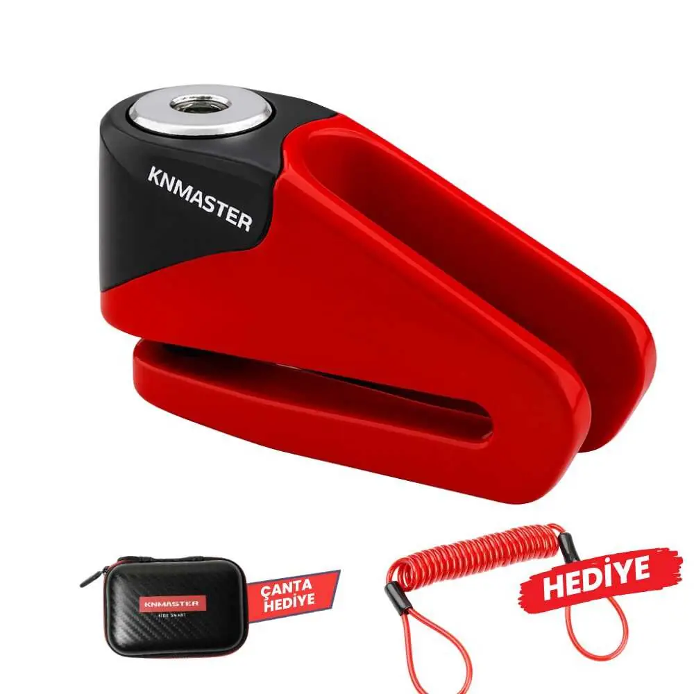 Knmaster DL410 Disk Kilidi | Motosiklet Kilidi | Çelik Pim | Hatırlatma Kablosu ve Taşıma Çantası HEDİYE