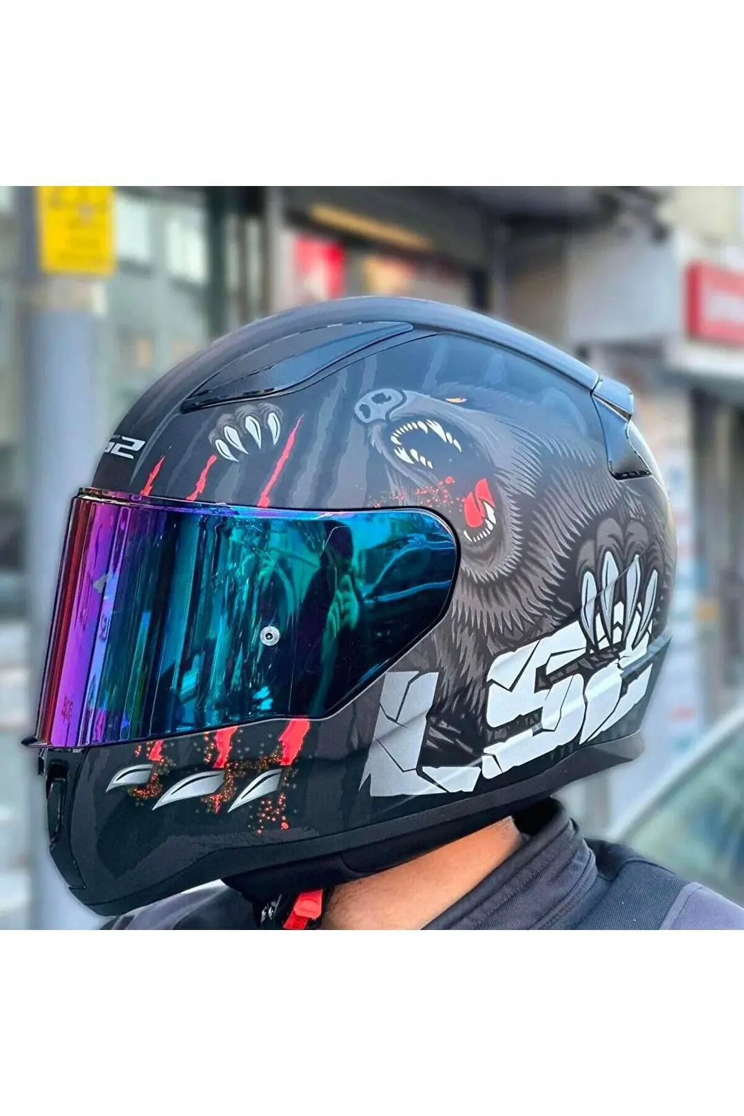 Ls2 Rapid 2 Clawn Full Face Motosiklet Kaskı Şeffaf + Gökkuşağı Vizörlü