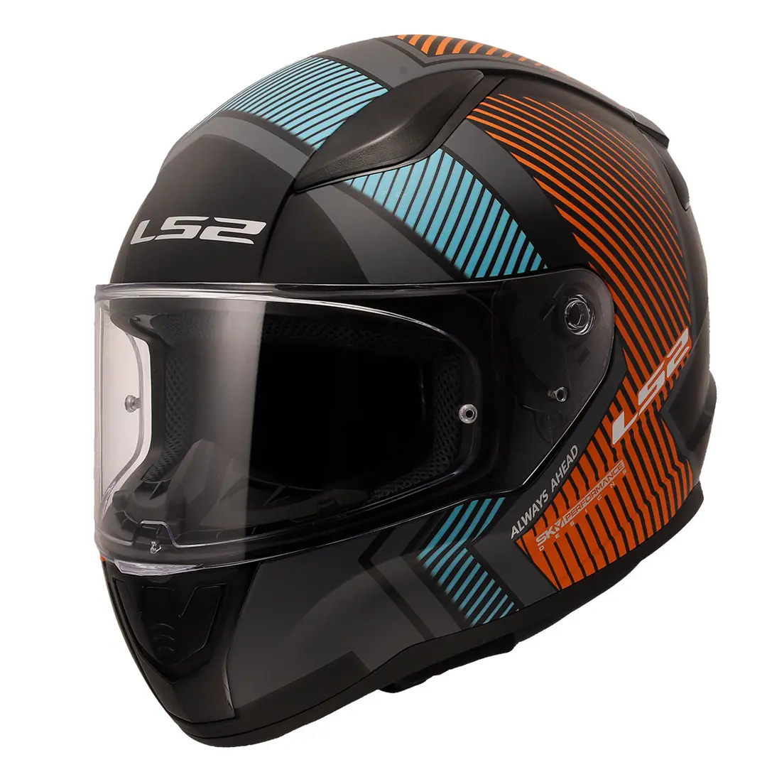 Ls2 Rapid 2 Extra Race Full Face Motosiklet Kaskı Yarış Spoiler + Şeffaf + Siyah Vizörlü