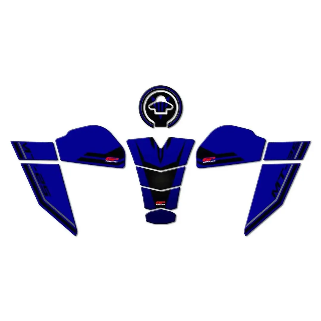 GP Kompozit Yamaha MT-25 2020-2024 Uyumlu Tank Pad Seti Mavi