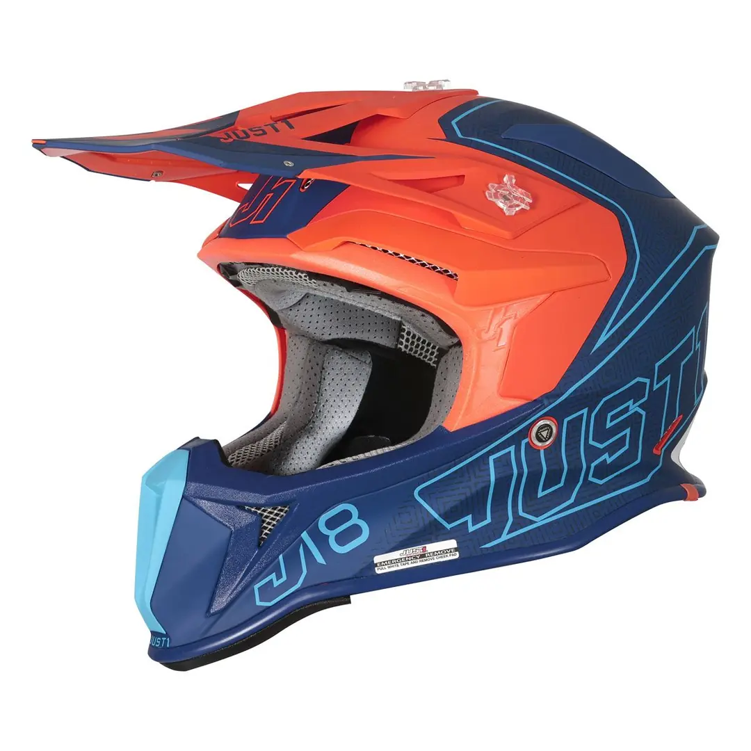 Just1 J18 +MIPS Kros Kask - Mavi - Turuncu - Beyaz