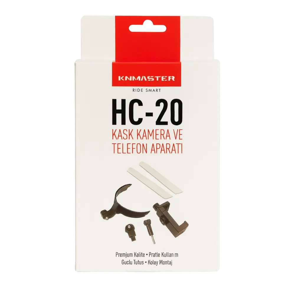 KNMASTER KASK ÇENE YAPIŞTIRICILI  TELEFON VE AKSIYON KAMERA TUTUCU FULL APARAT