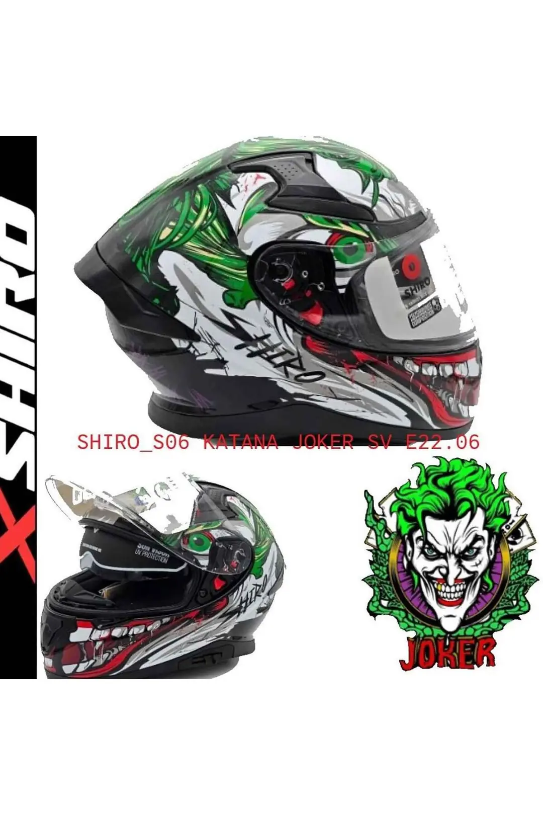 Shiro Katana Joker Kapalı Kask