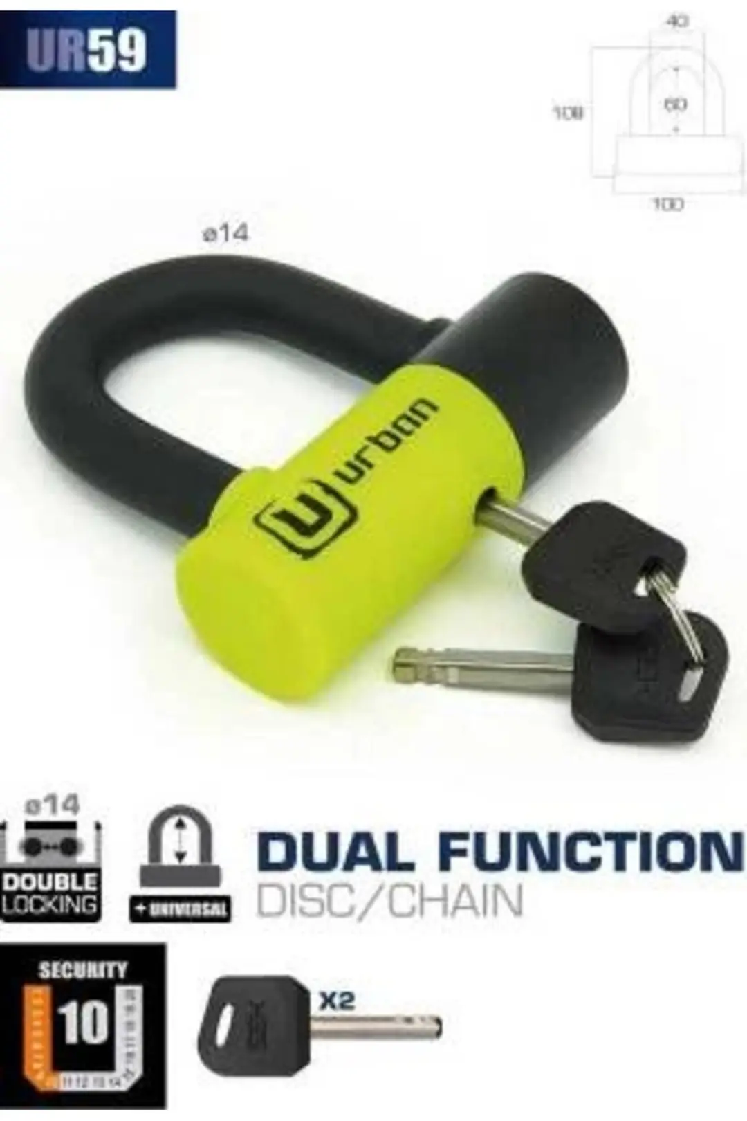 Urban Securıty Ur59 U Kilit 14Mm