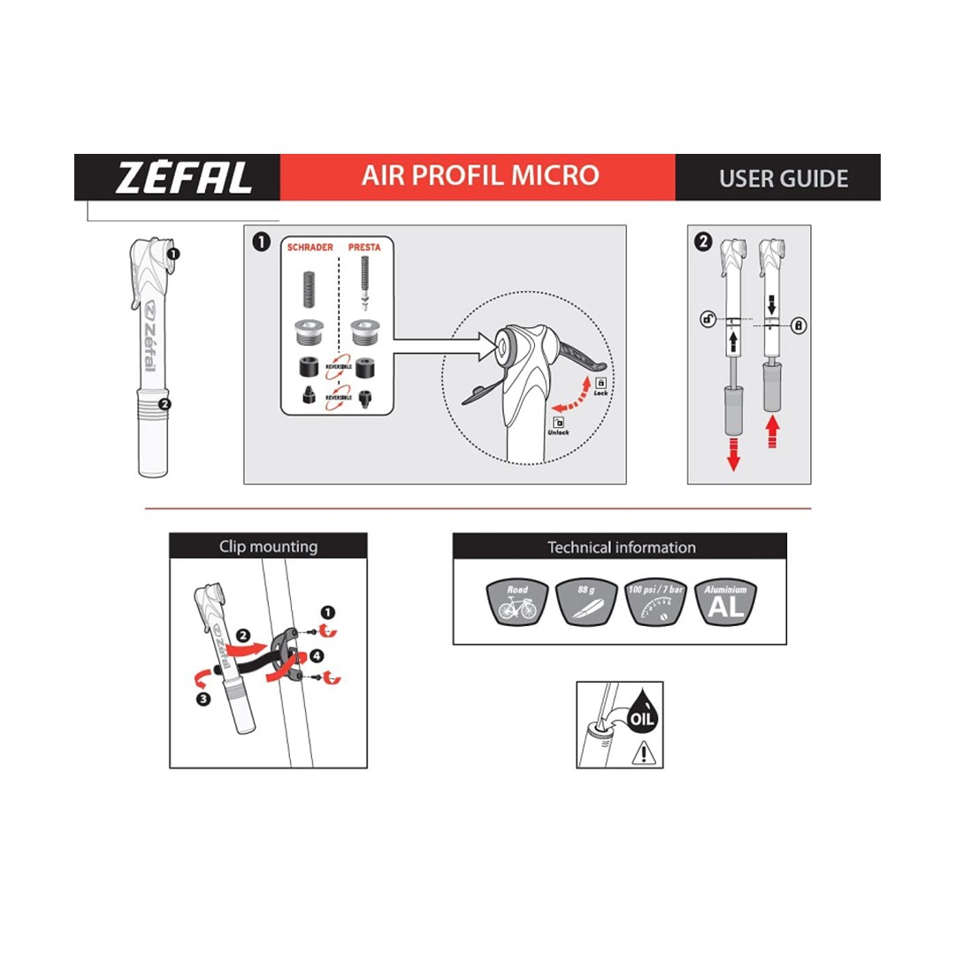 Zefal Air Profil Micro El Pompası