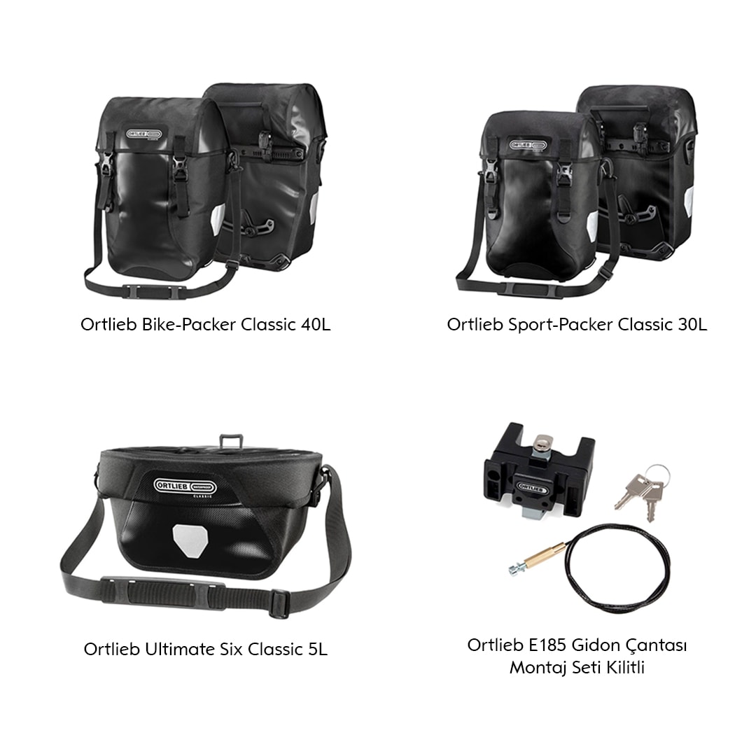 Ortlieb Packer Classic Çanta Seti PCKR3030 - Siyah