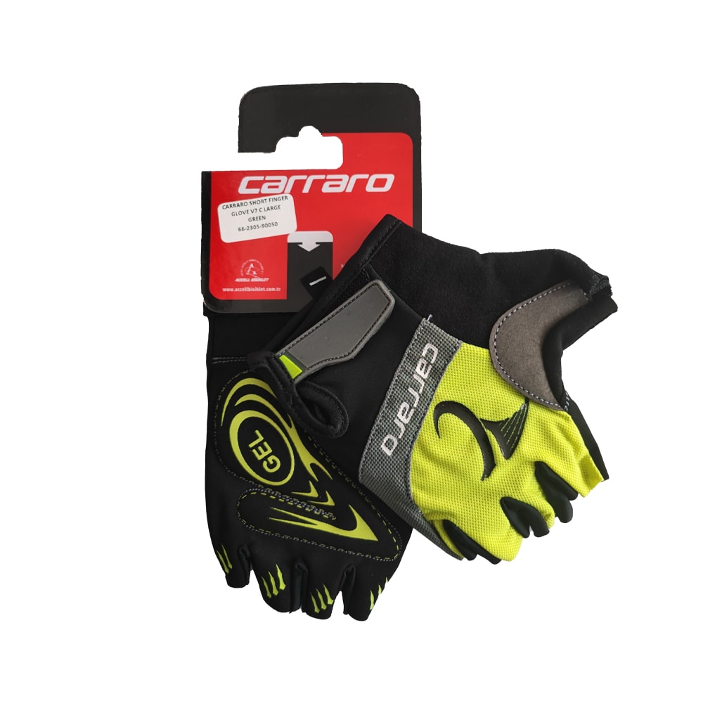 Carraro V7 Kısa Parmak Eldiven - Black, Green