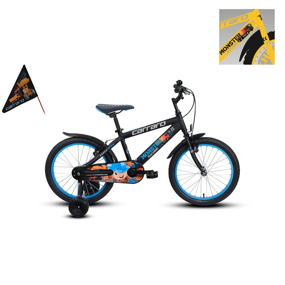 Carraro Monster 12 Vitessiz Çocuk Bisikleti - Yellow, Grey, Black