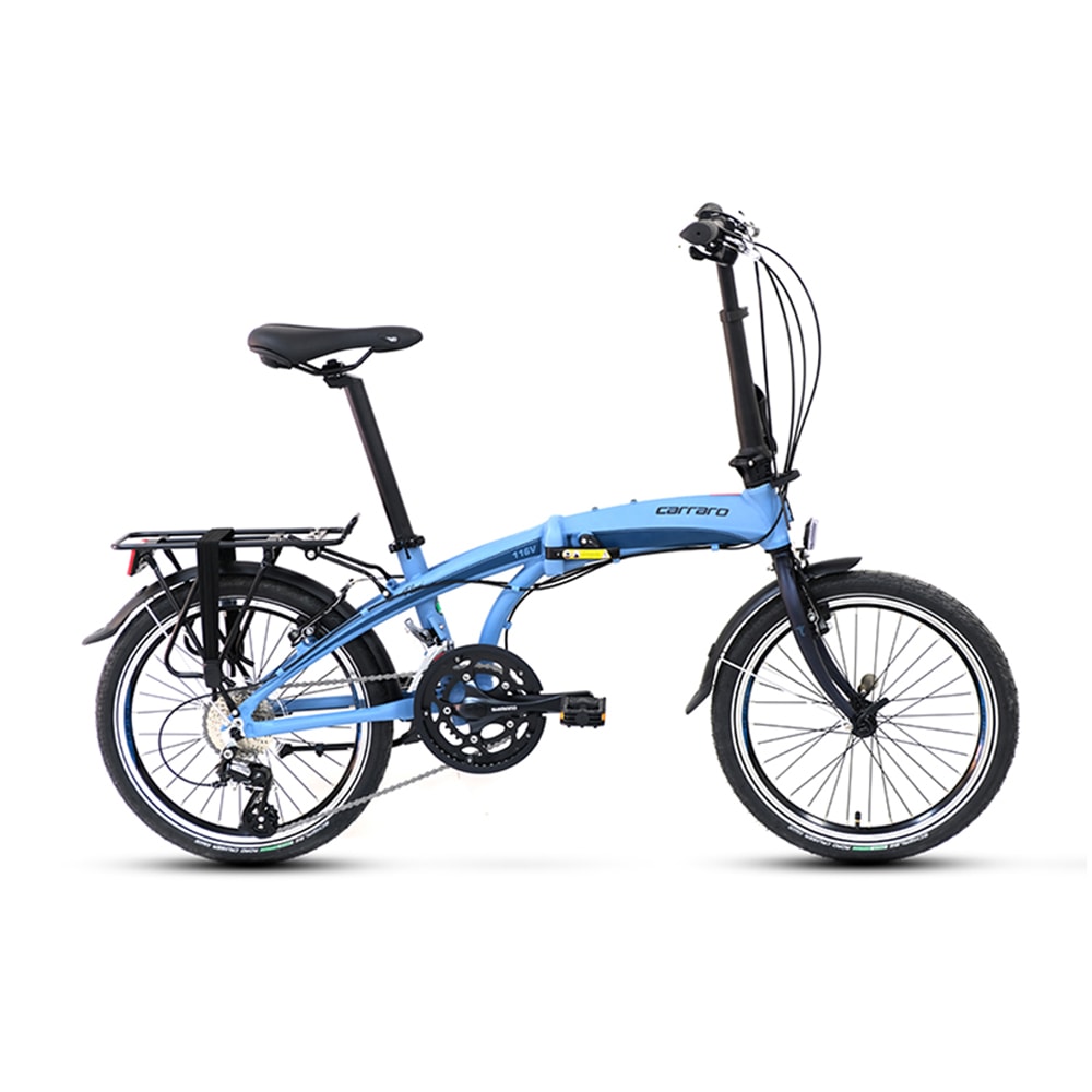 Carraro Flexi 116V 20 Jant Katlanır Bisiklet - Matte Blue, Black, Dark Blue