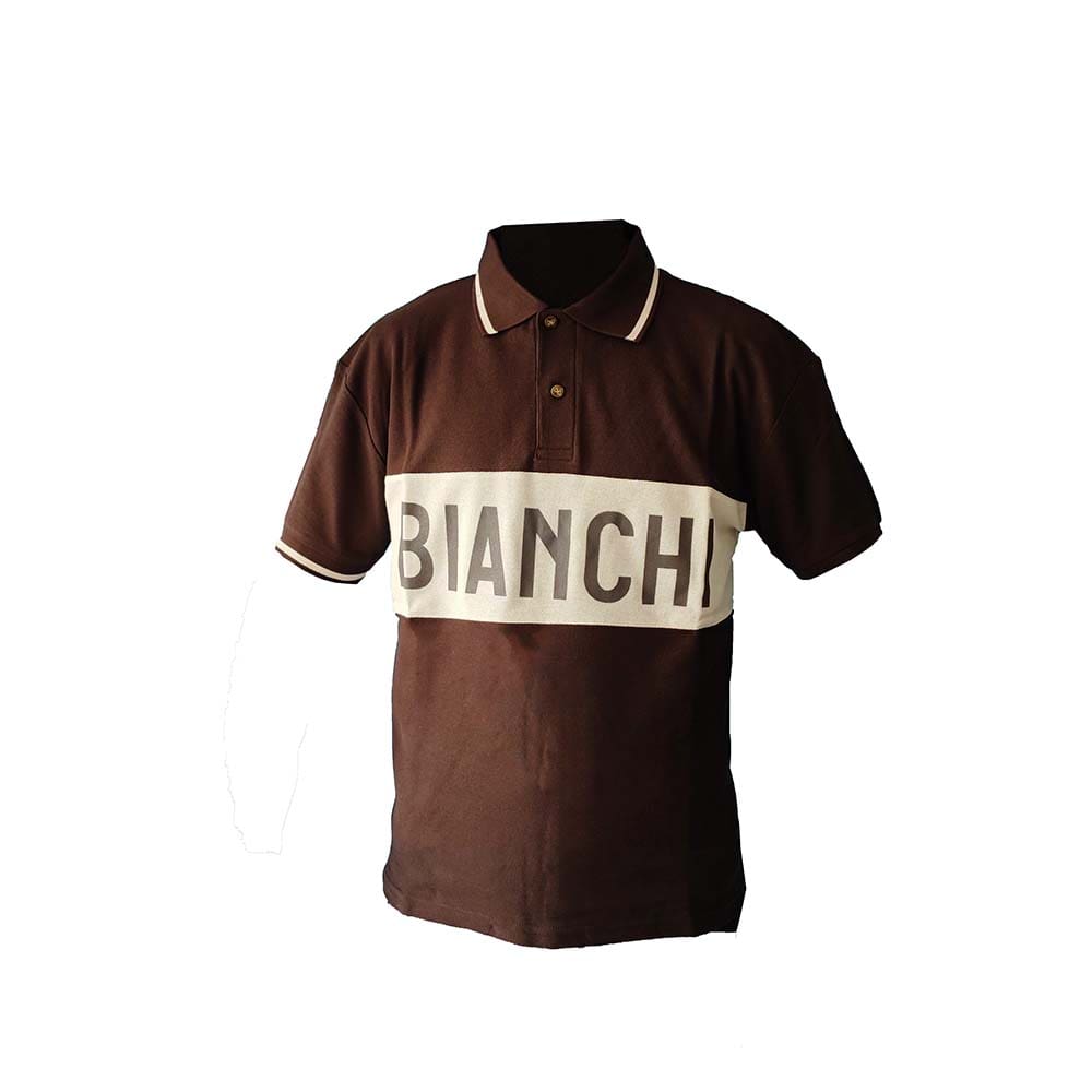 Bianchi Polo Eroica Erkek T-Shirt - Kahverengi, Krem