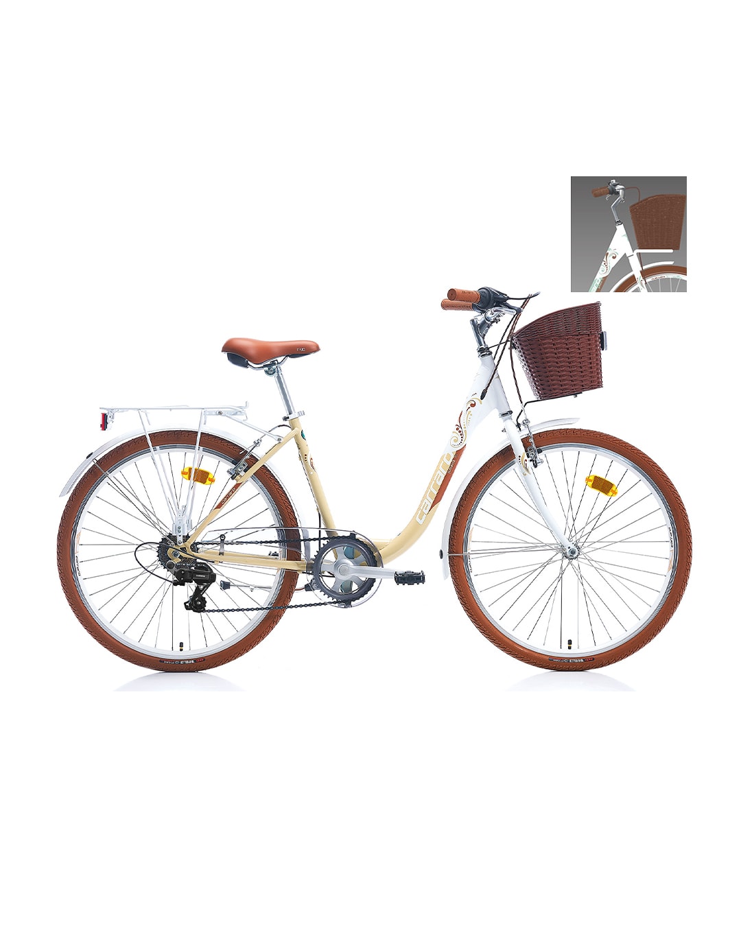 Carraro Juliana 26 jant Şehir & Tur Bisikleti - White, Turquoise, Brown