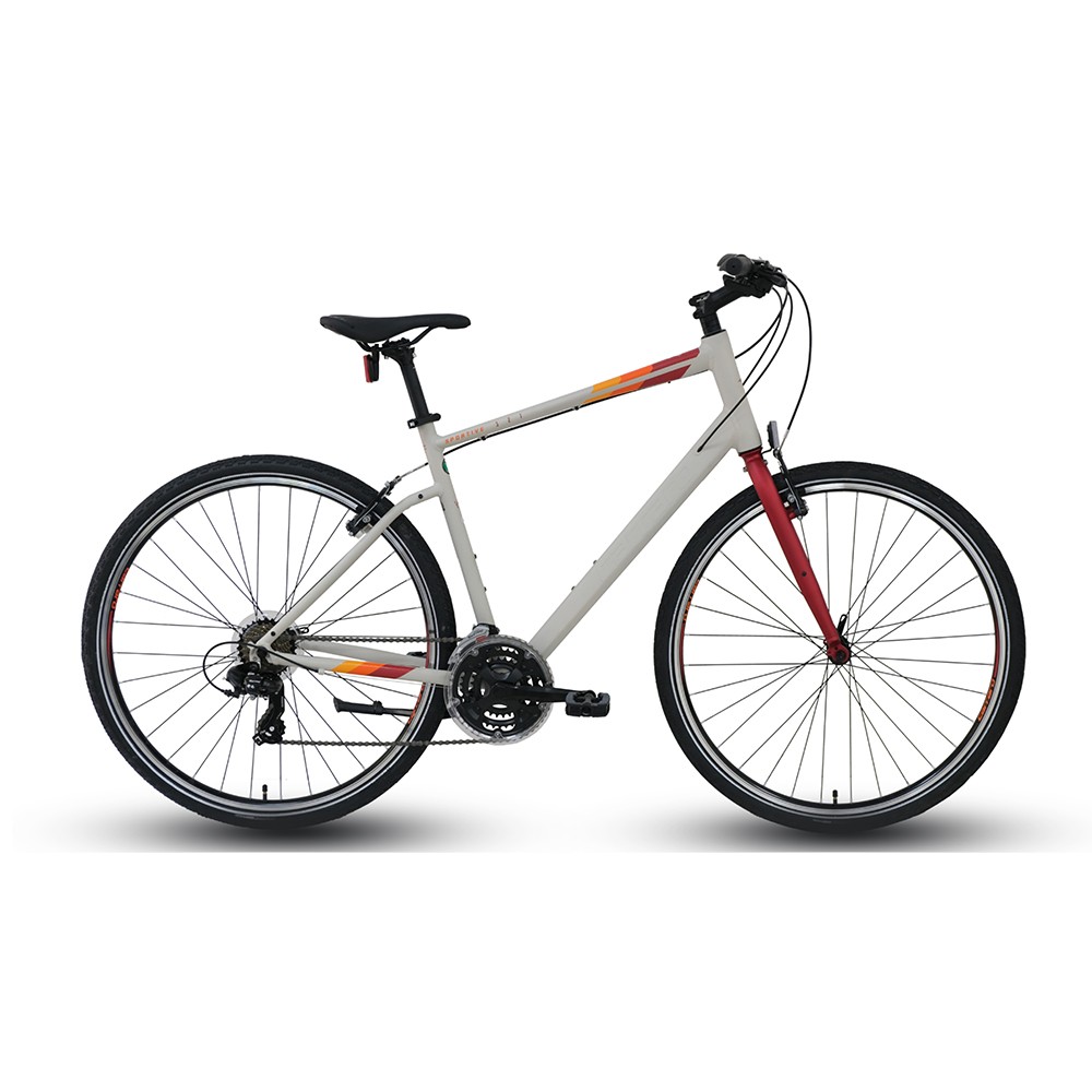 Carraro Sportive 321 21 Vites 28 jant Şehir & Tur Bisikleti (Mat Gri, Kırmızı, Turuncu) 52 Kadro