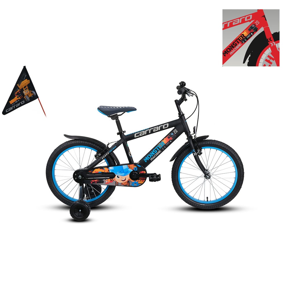 Carraro Monster 12 Vitessiz Çocuk Bisikleti - Red, Grey, Black