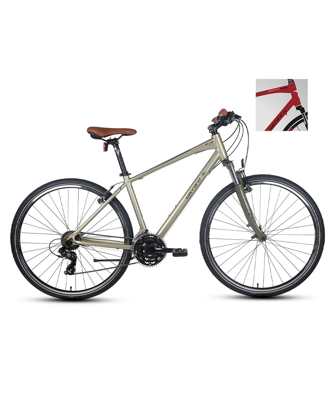 Carraro Sportive 220 51 Kadro (Mat Krom Kırmızı Siyah Beyaz) 28 jant Şehir & Tur Bisikleti