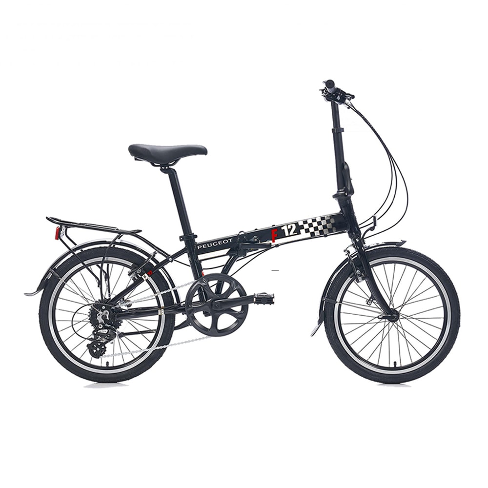 Peugeot F12 Katlanabilir Bisiklet - Parlak Koyu Gri, Kırmızı, Beyaz