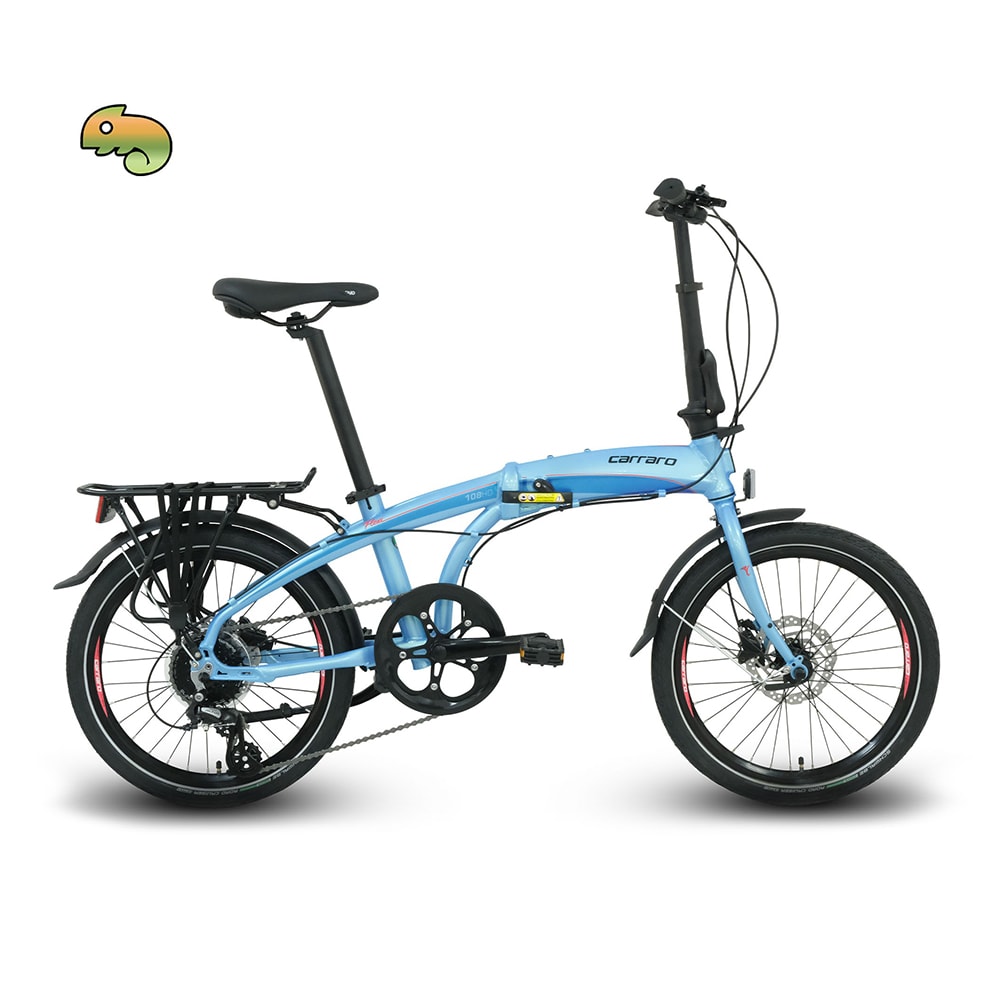 Carraro Flexi 108 HD 20 jant Katlanabilir Bisiklet - Blue, Green, Turquoise (Chameleon)