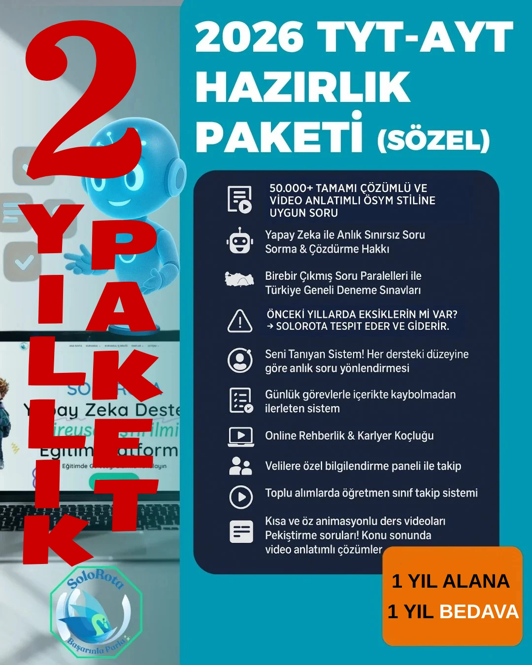 TYT AYT 2 YILLIK SÖZEL PREMIUM PAKET