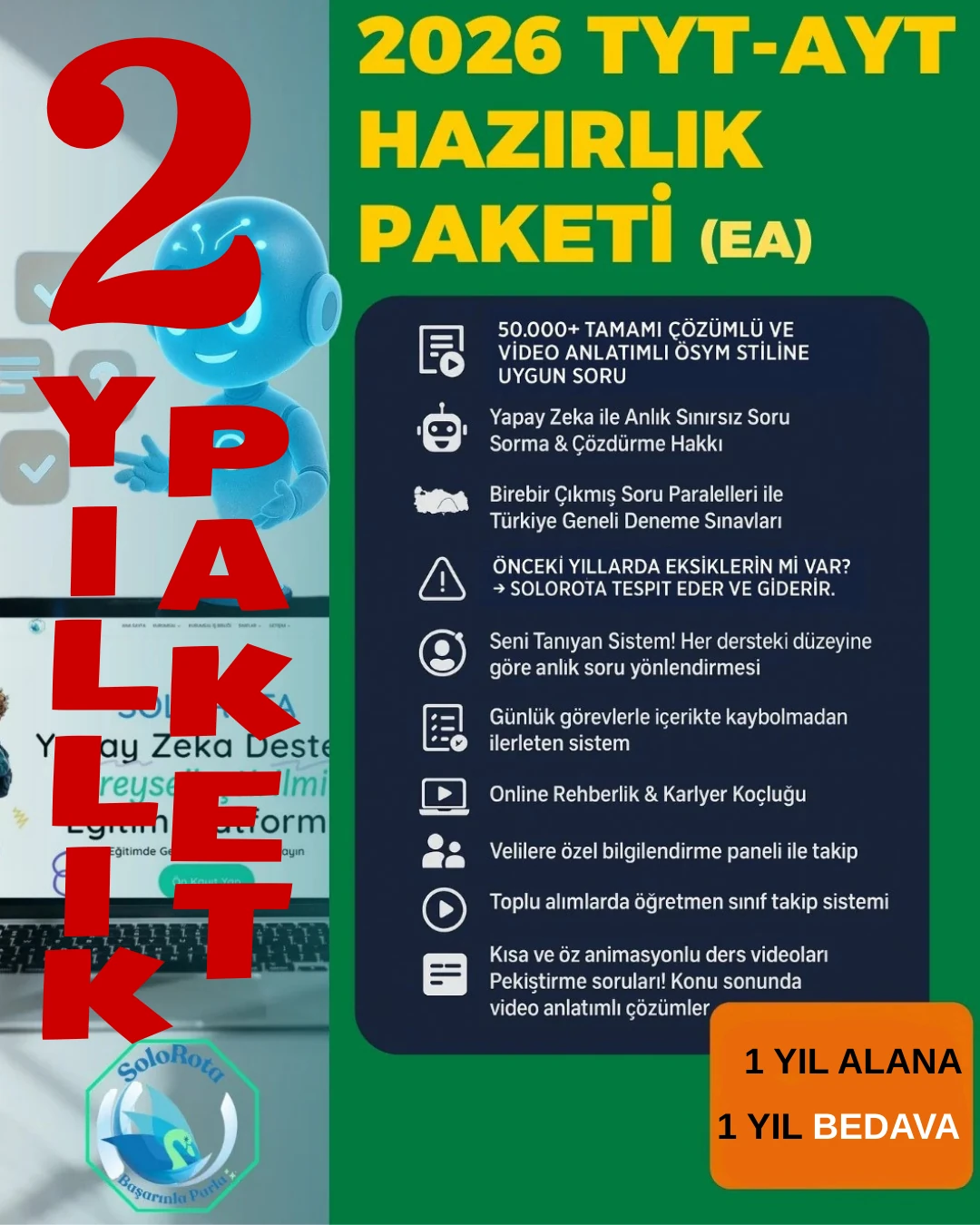 TYT AYT 2 YILLIK EŞİT AĞIRLIK PREMIUM PAKET