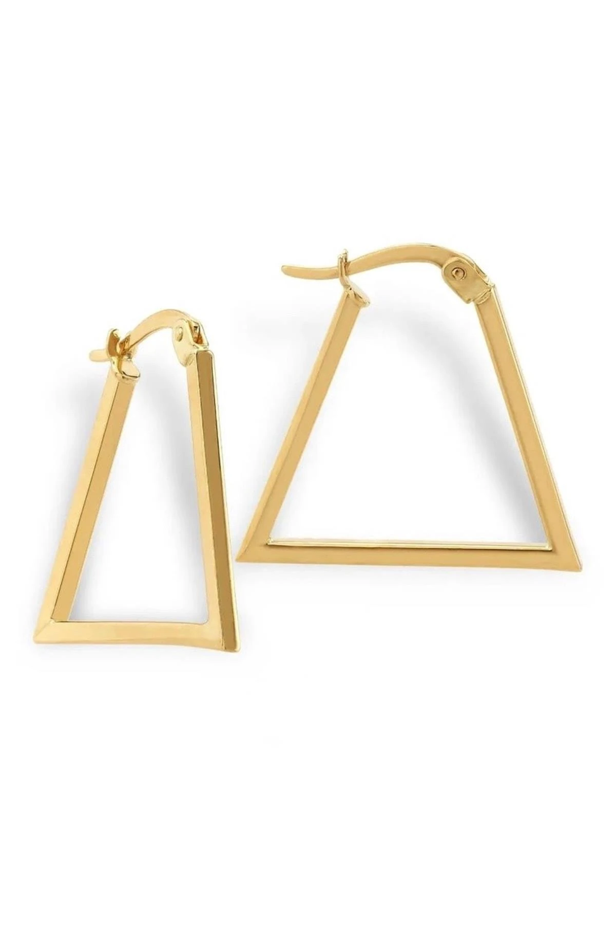 14 Ayar Altın Üçgen Halka Küpe (ORTA BOY)